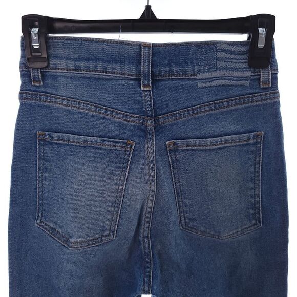 Revice Womens Size 25 Blue Distressed High Rise Raw Hem Denim Jeans - Picture 6 of 12